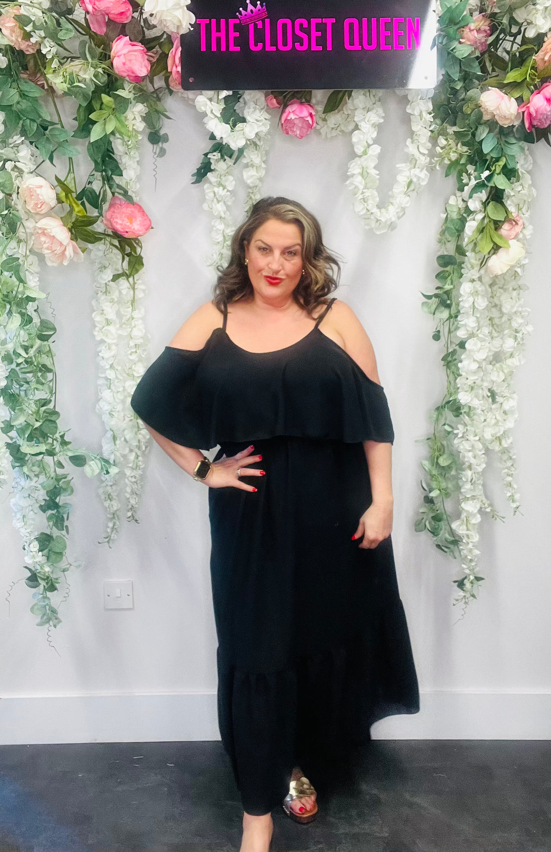 Multi Sleeve Frill Maxi Dress