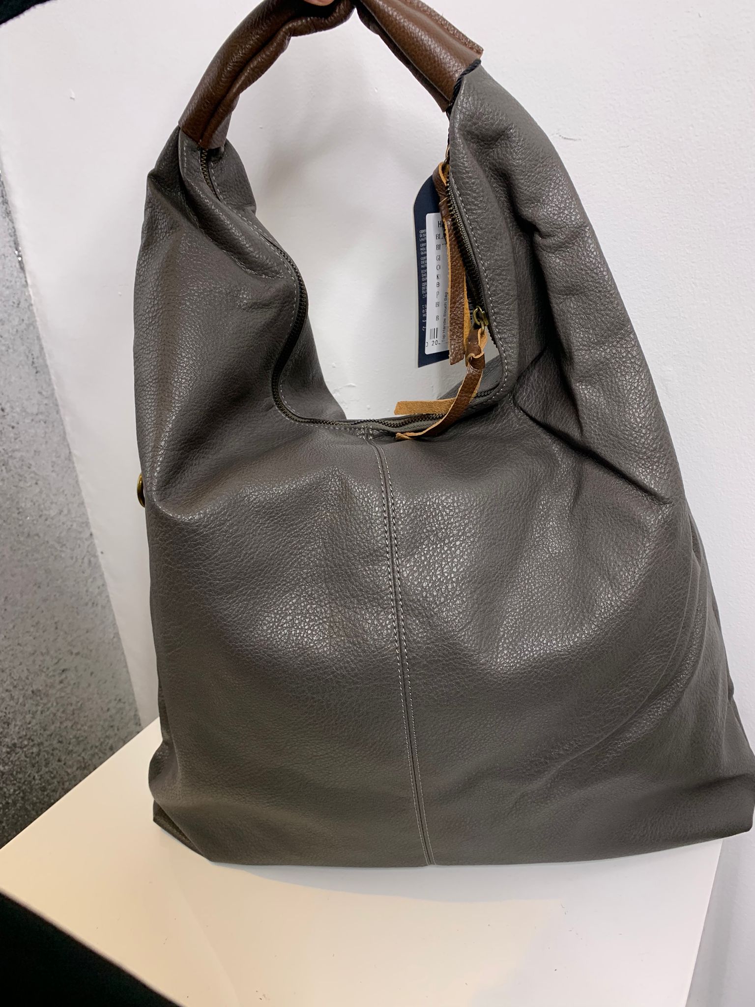 Grey slouch online handbag