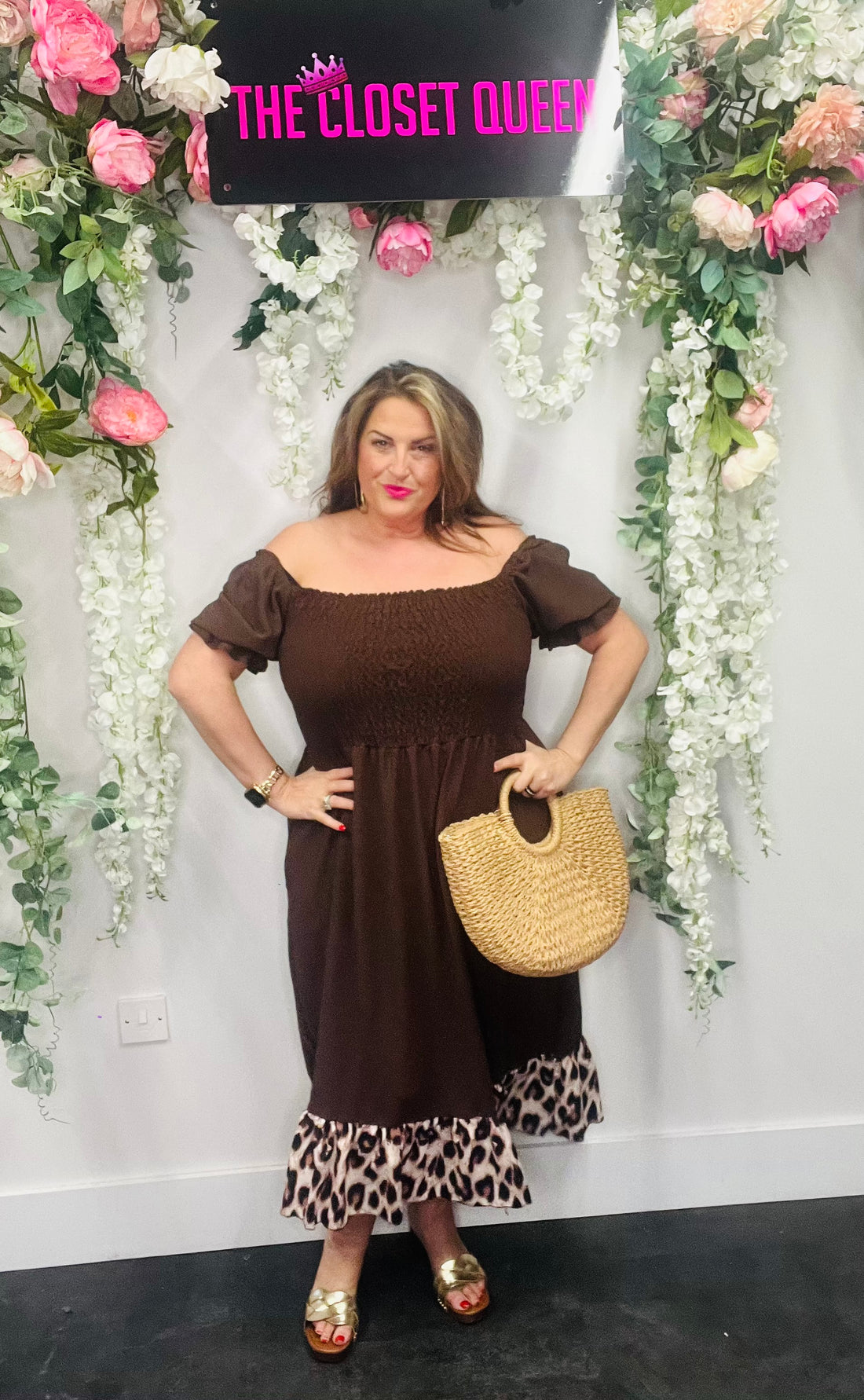 Camilo Dress Leopard Trim