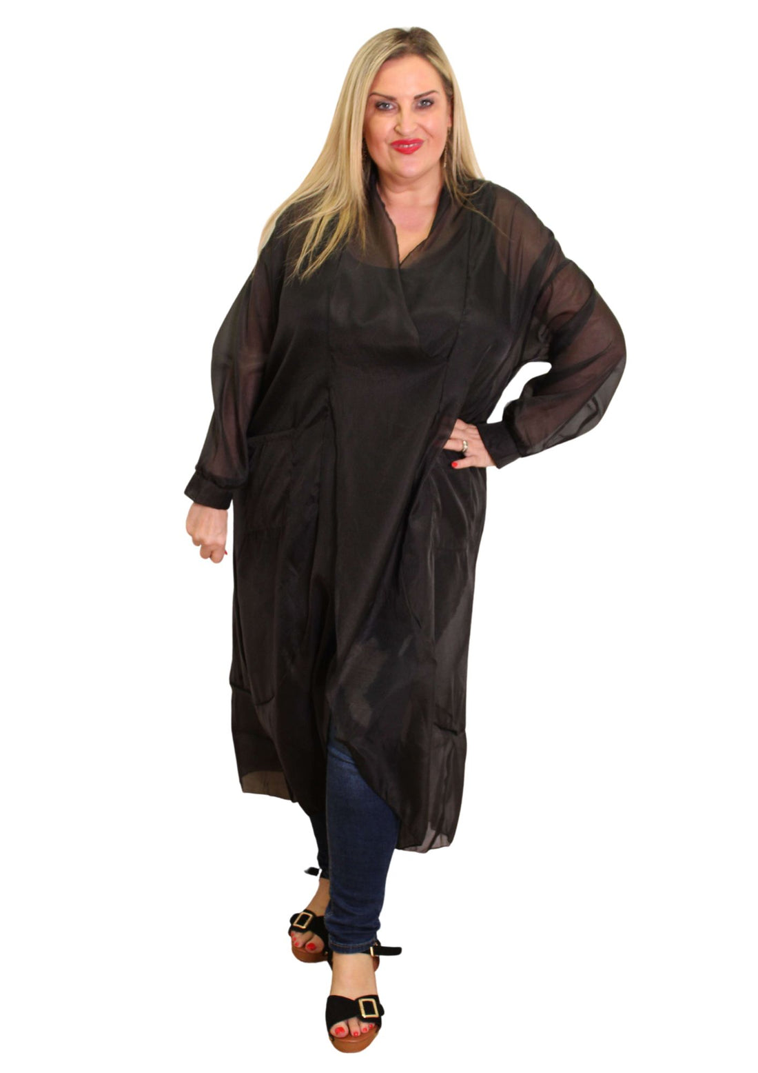 Sheer Crossover Longline Tunic