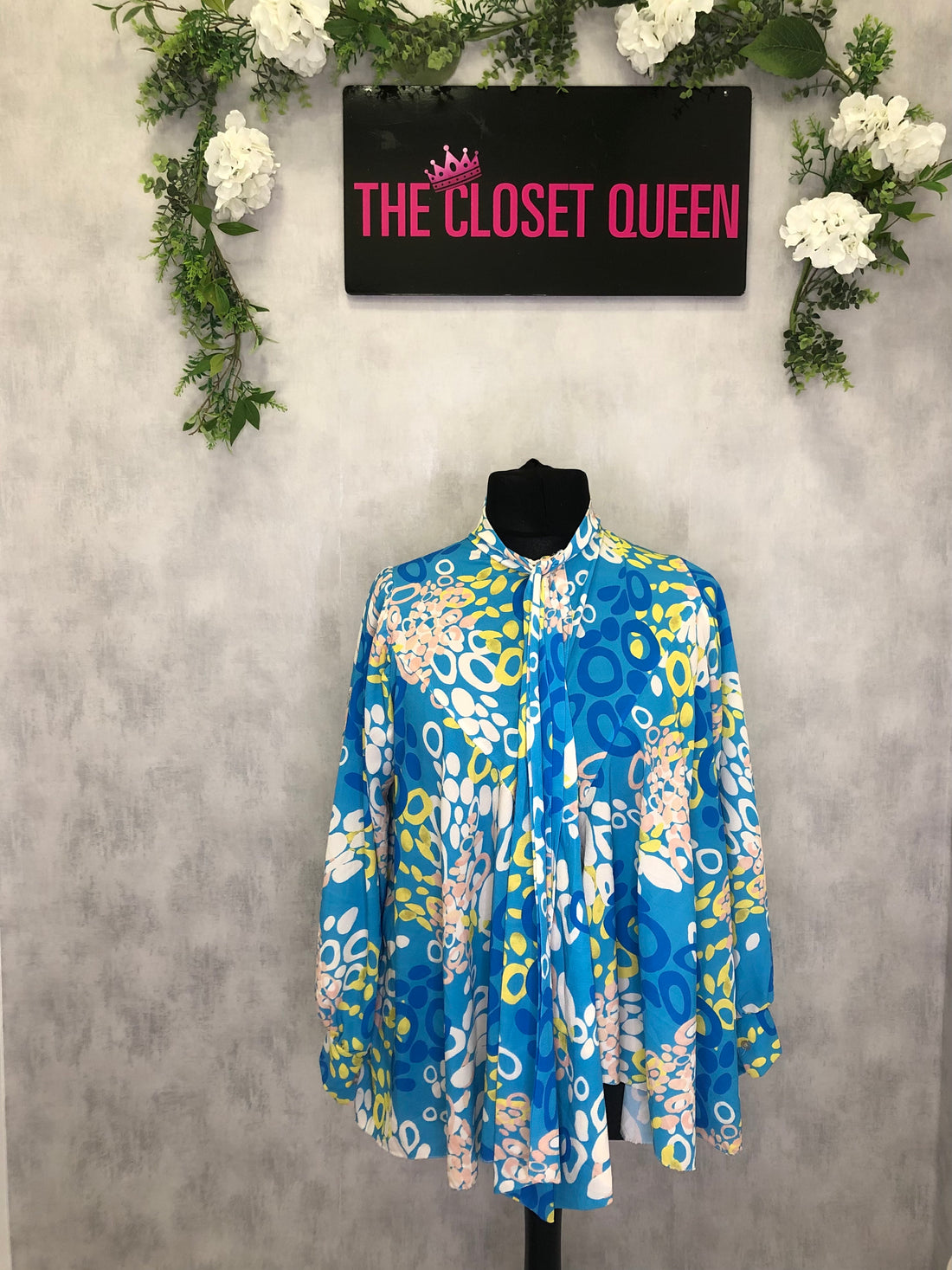 Flow Bow Blouse Midsize Ringo Print