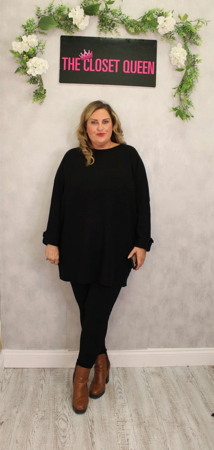 Turn Up Rib Jumper Dress