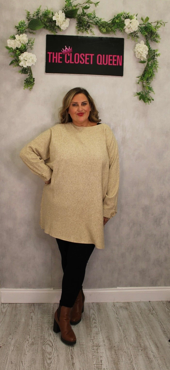 Turn Up Rib Jumper Dress