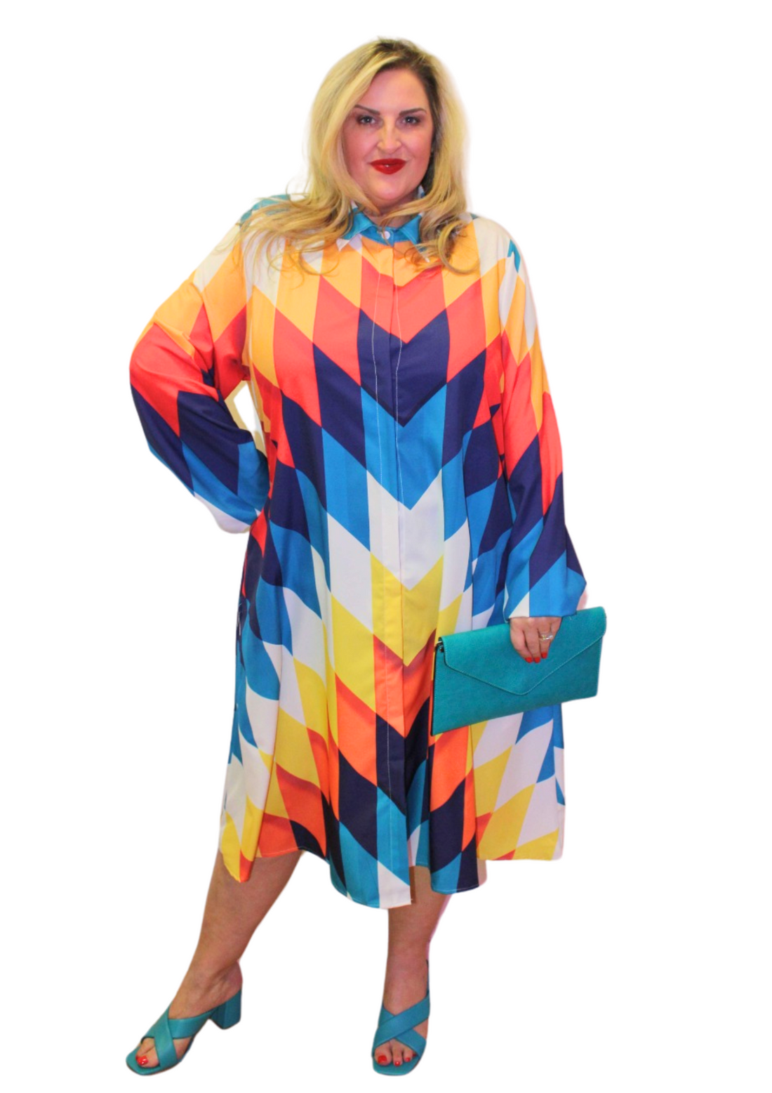 Aline Shirt Dress Chevron