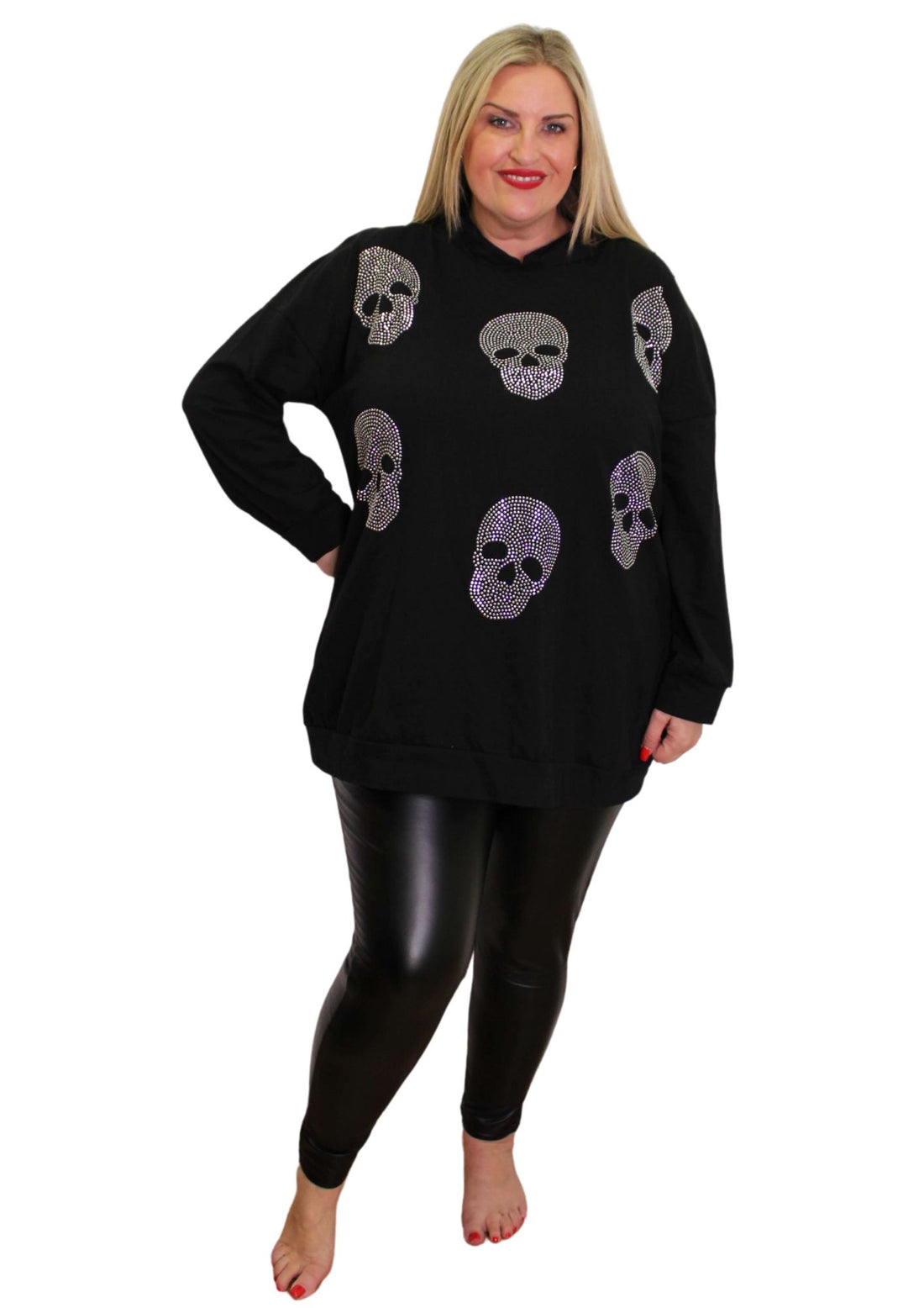 Skull Stud T Shirt Hoody