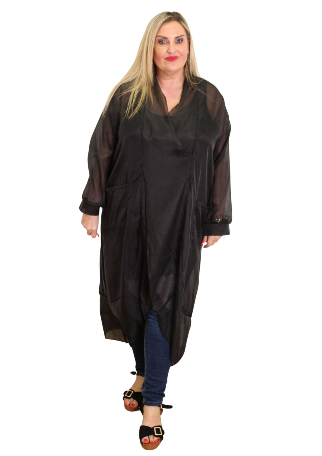 Sheer Crossover Longline Tunic