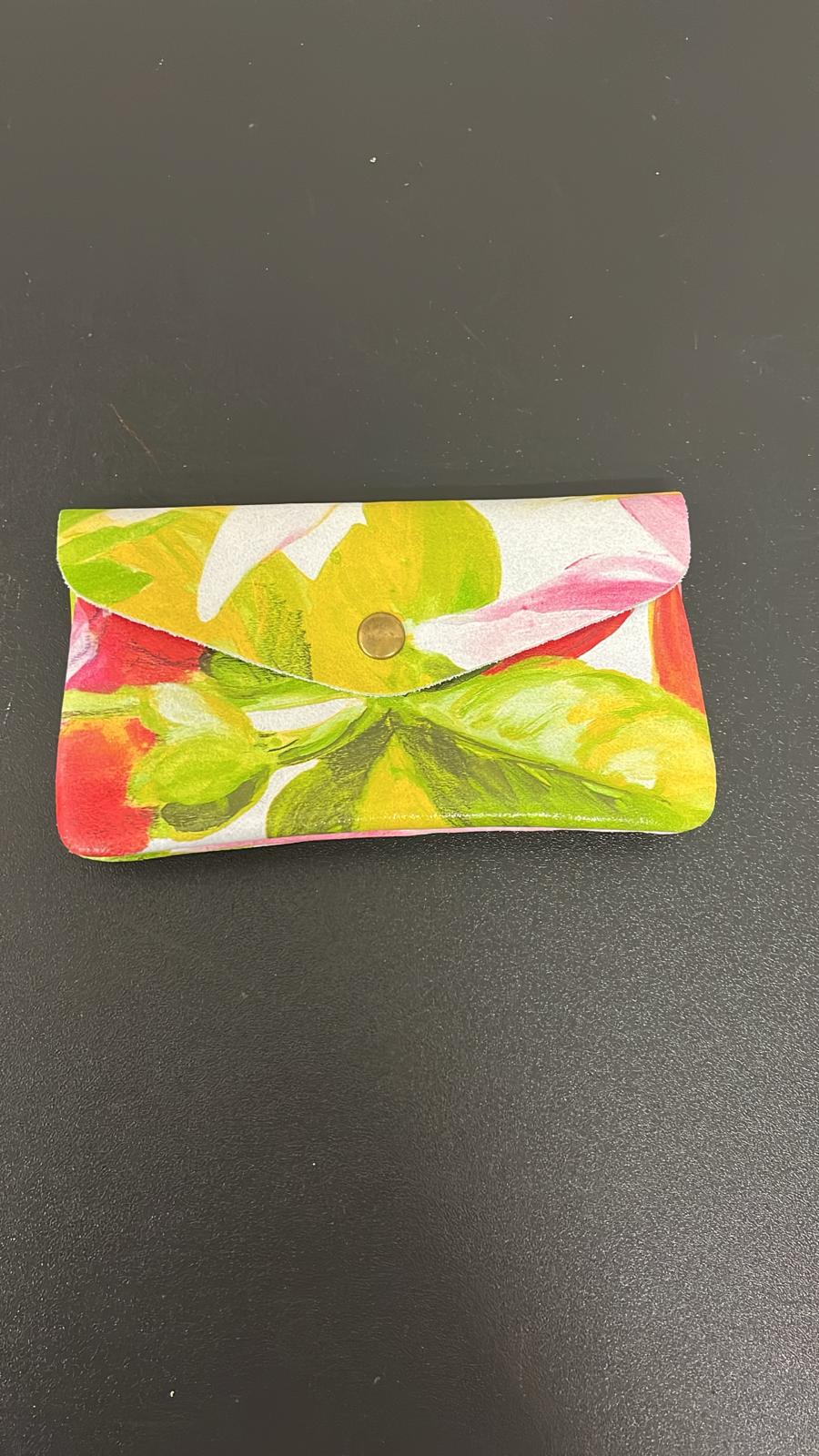 Coin Purse Leather Mid Flowers