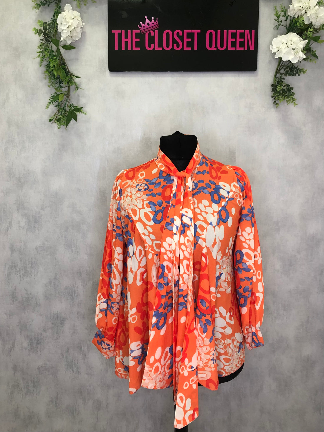 Flow Bow Blouse Midsize Ringo Print