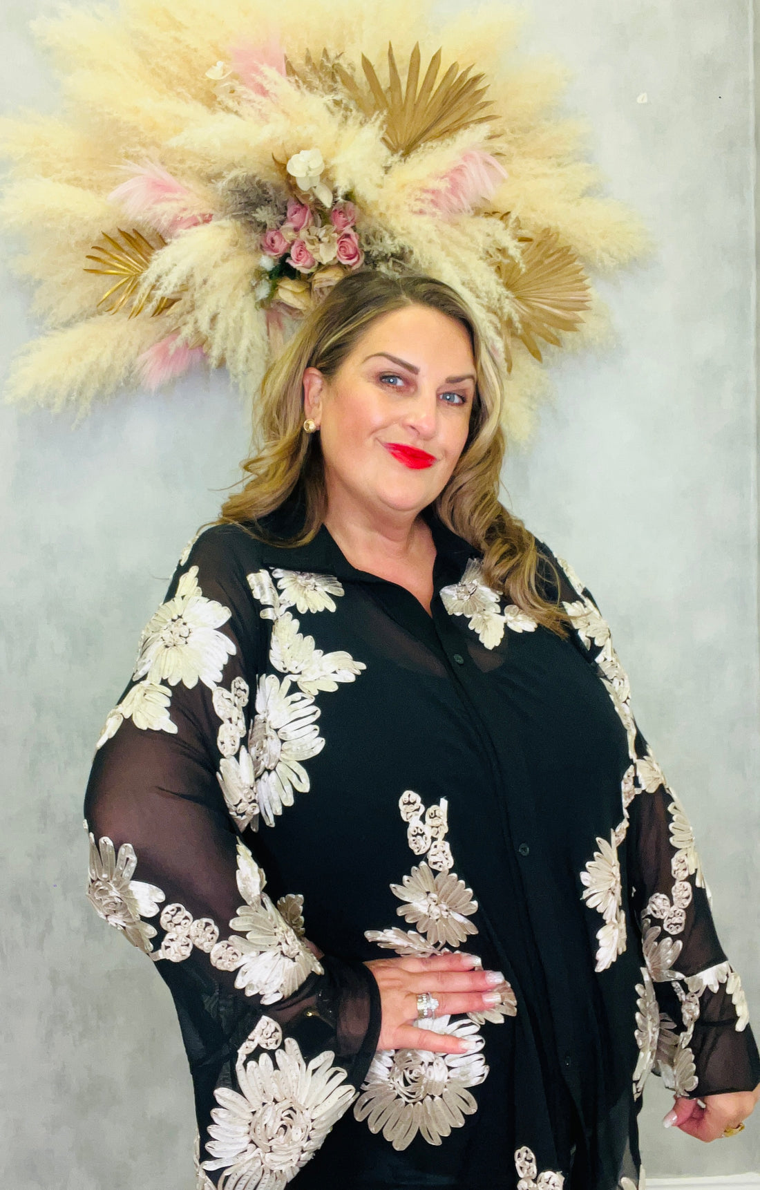 Embossed Flower Blouse