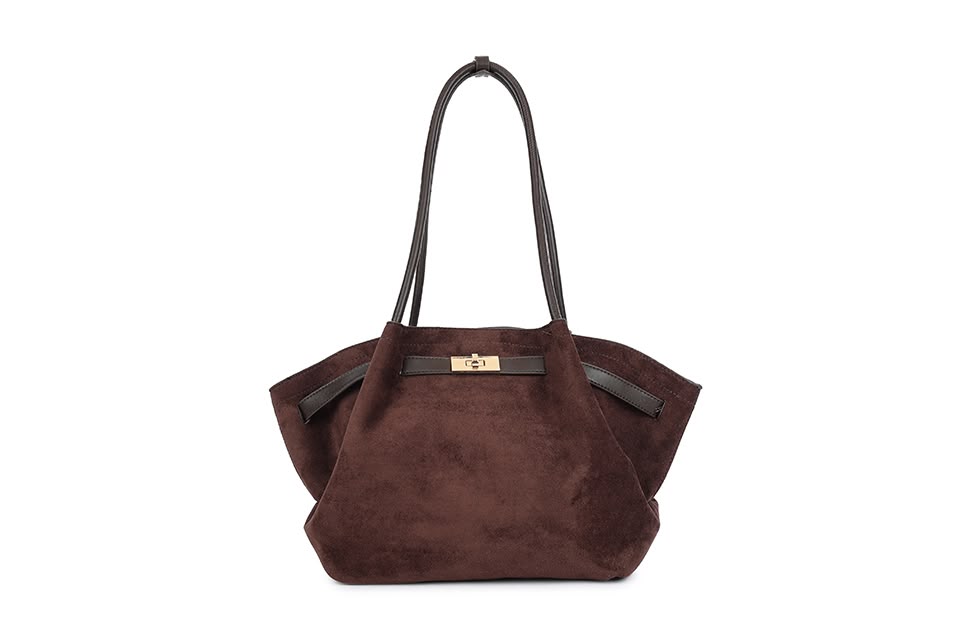 Suede Effect Buckle Bag