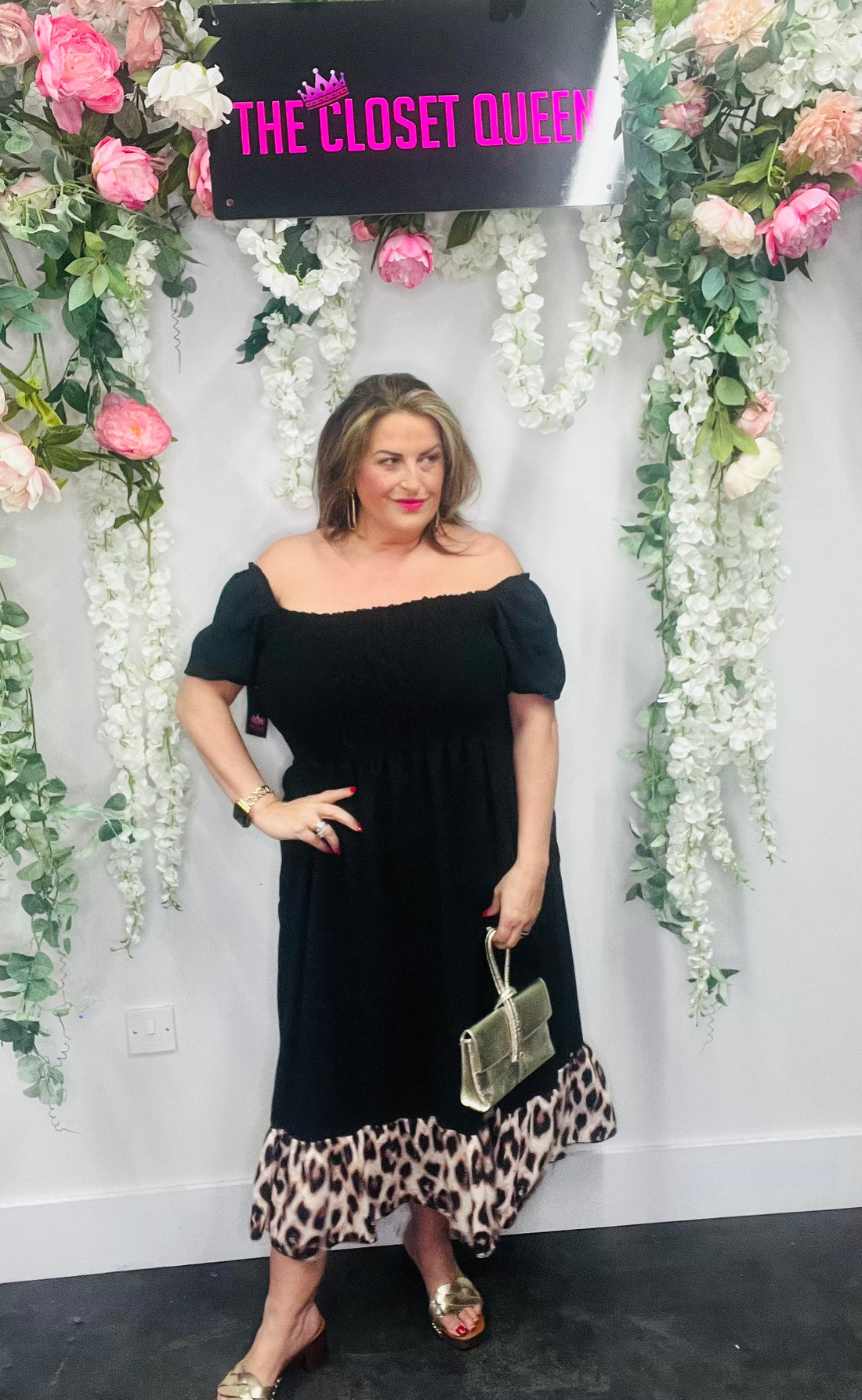 Camilo Dress Leopard Trim