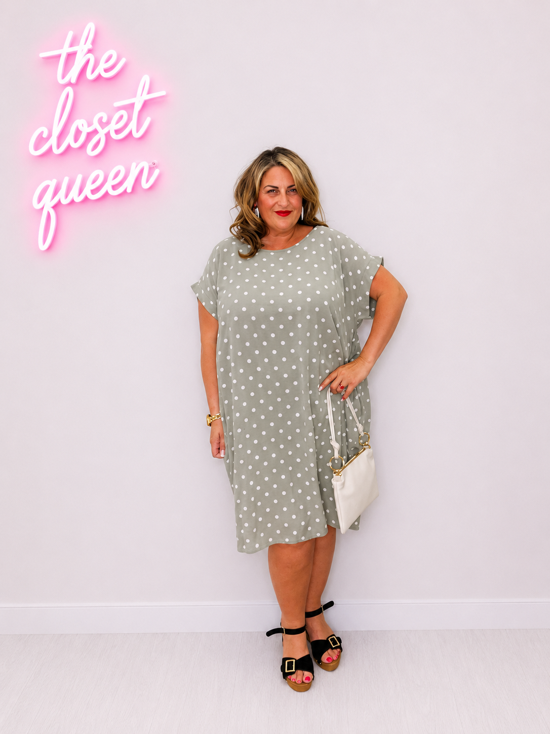 Twist Back Dress Polka Dot