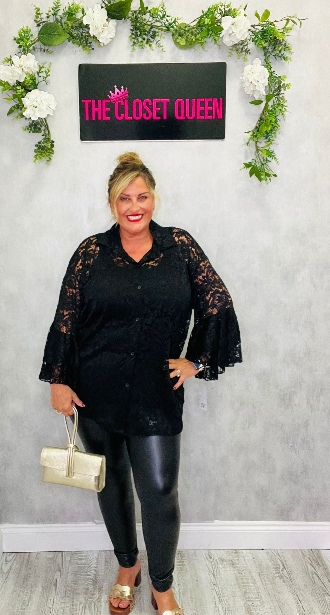 Rose Sleeve Lace Shirt