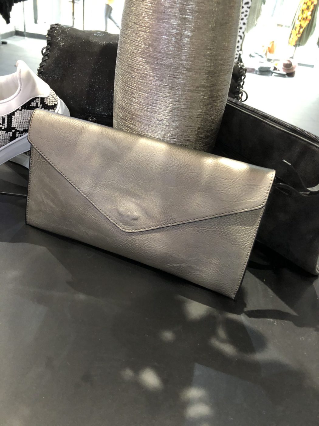 Large silver envelope 2025 clutch bag