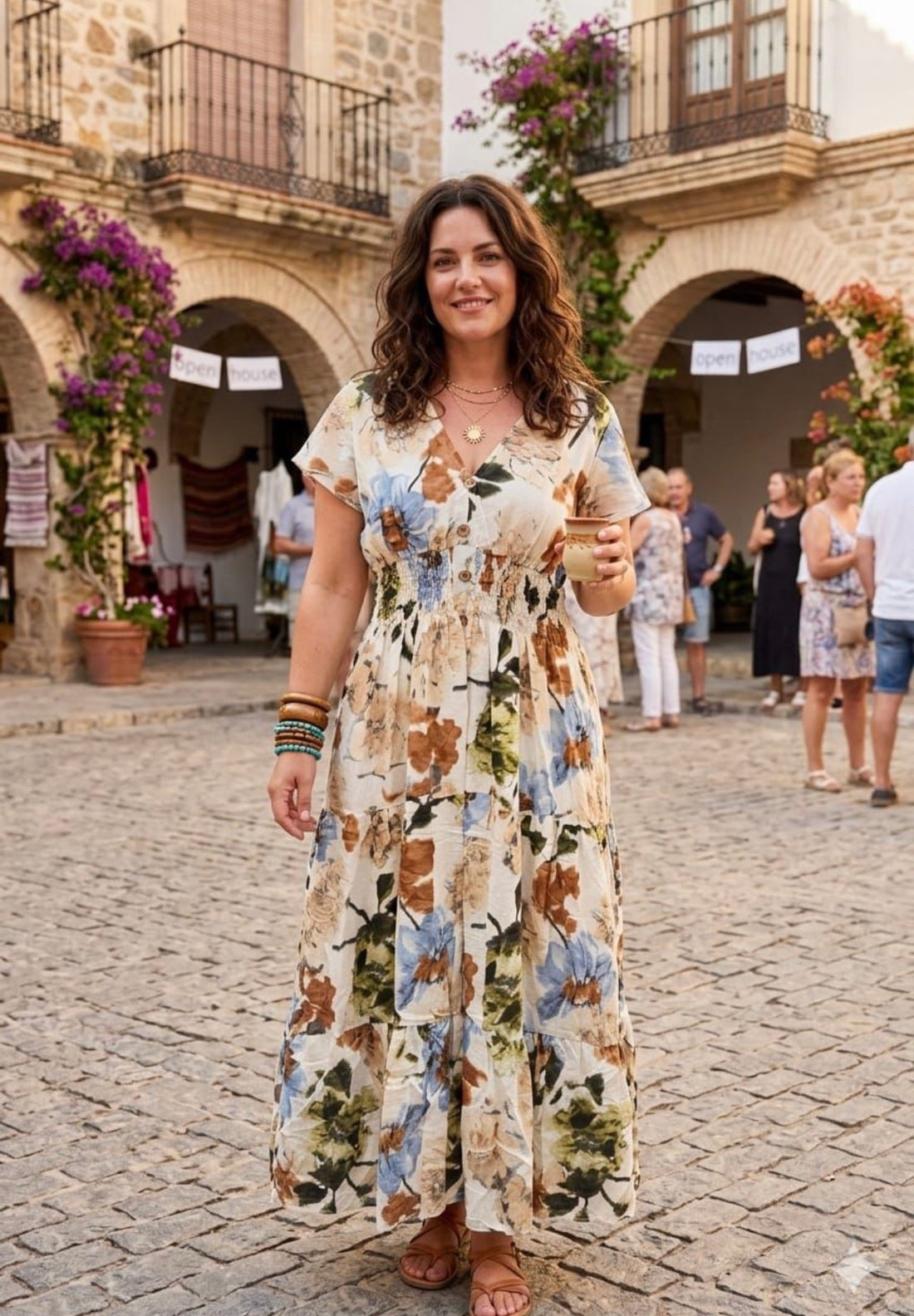 Rosa Dress Maxi V-Neck Mirage Flower