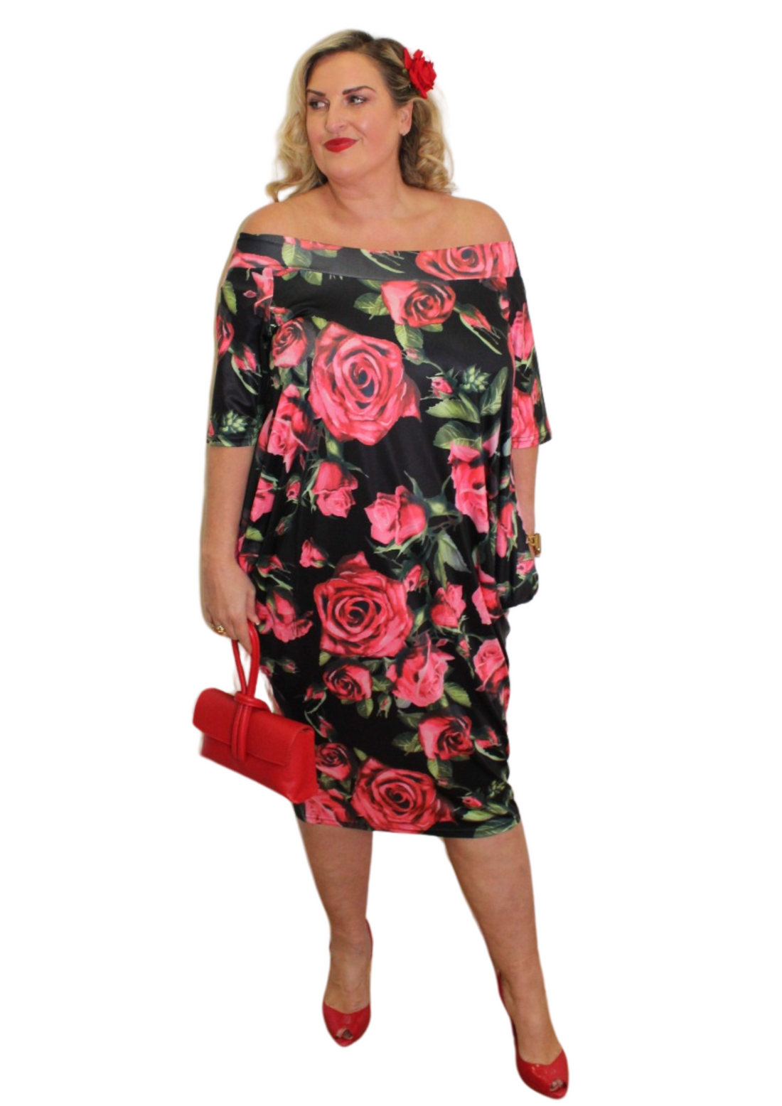 Queen Dress Premium Rose Print