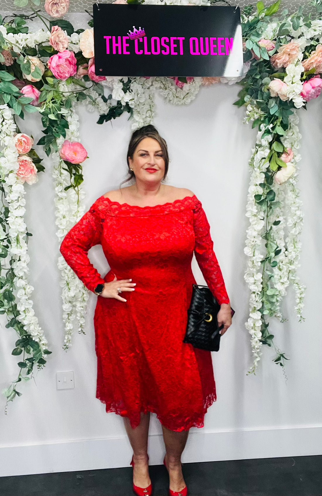 Lace Sleeve Bardot Dress