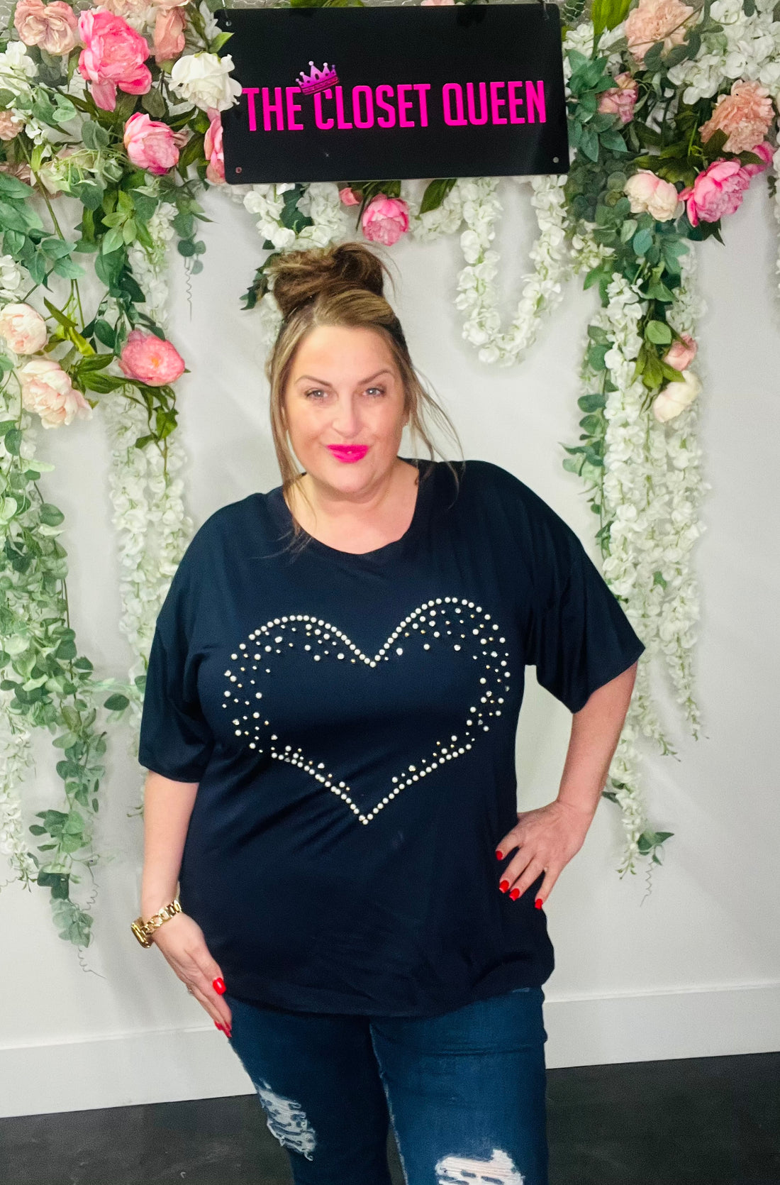 Outline Pearl Heart T-Shirt