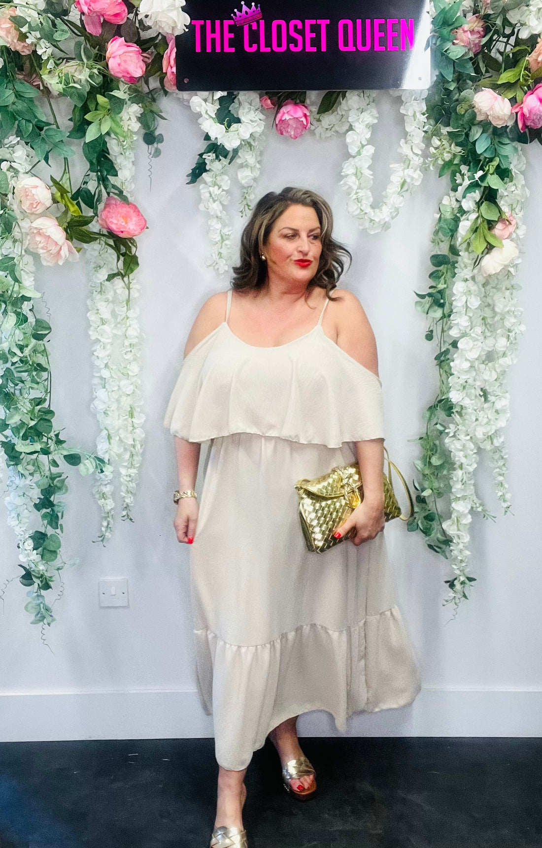 Multi Sleeve Frill Maxi Dress