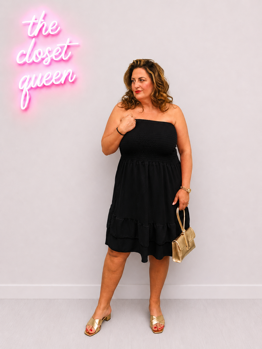 Bandeau Sheered Top Ra Ra Dress