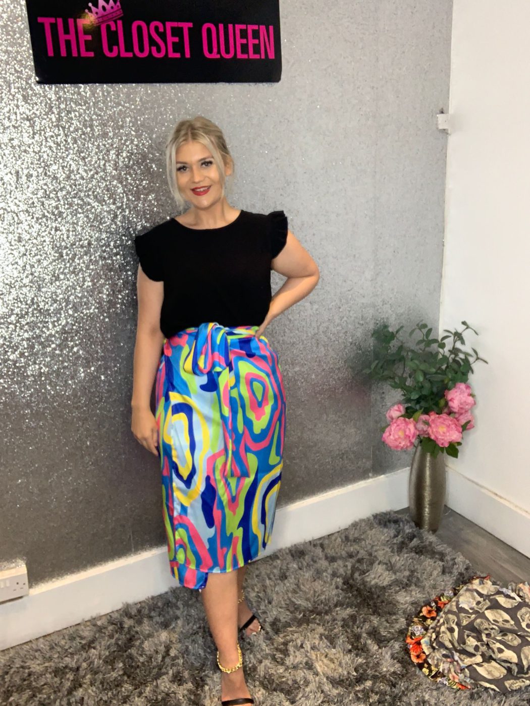 Wrap Skirt Psychedelic Print