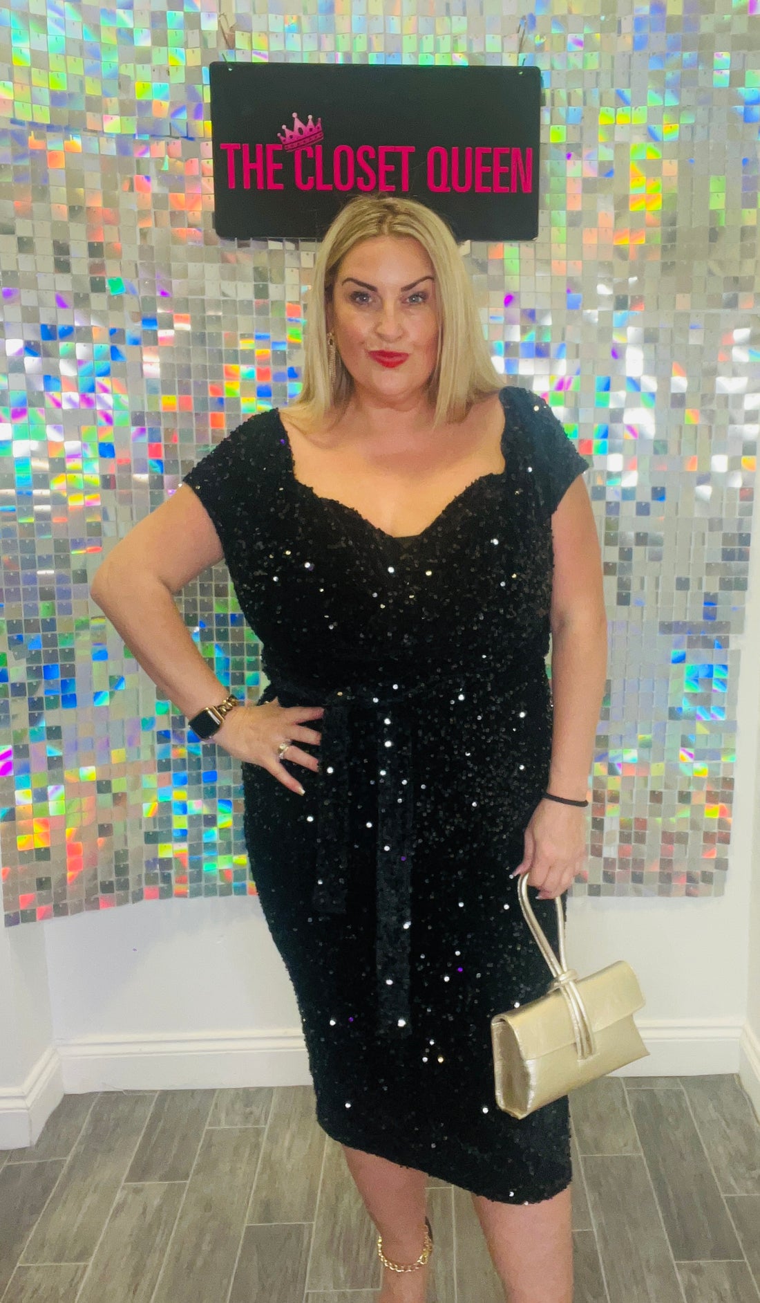 Boo Velvet Sequin Dress