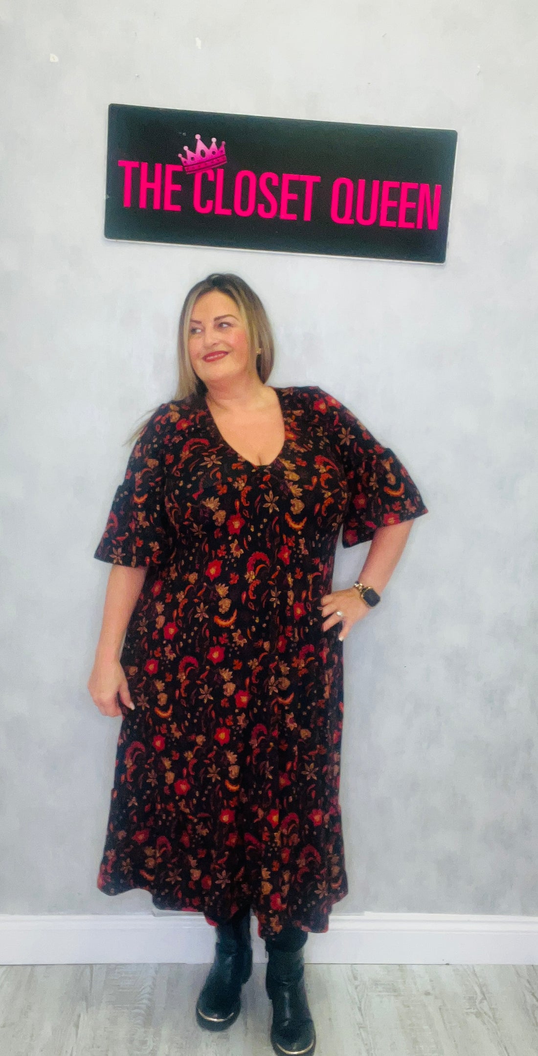 Bailey Dress Fine knit Feather Print