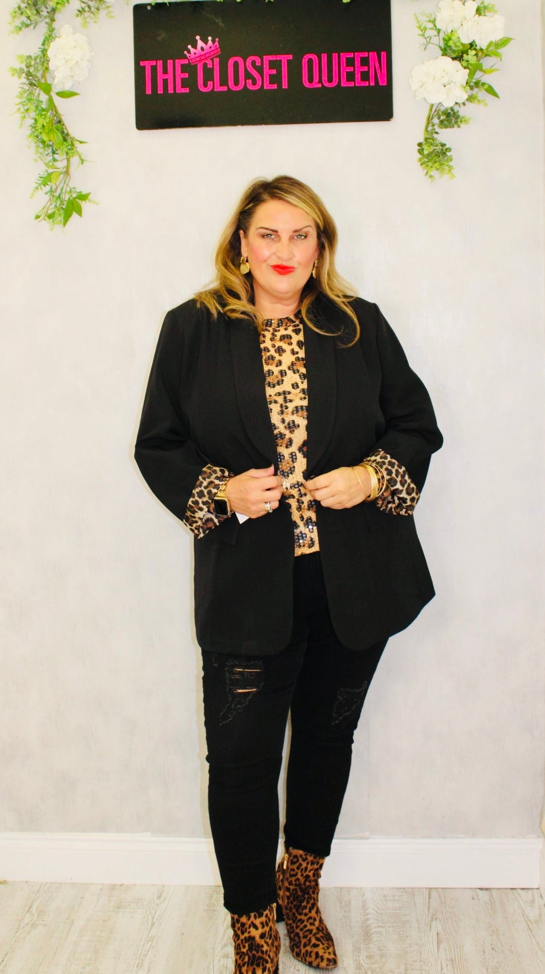 Leopard Lined Blazer
