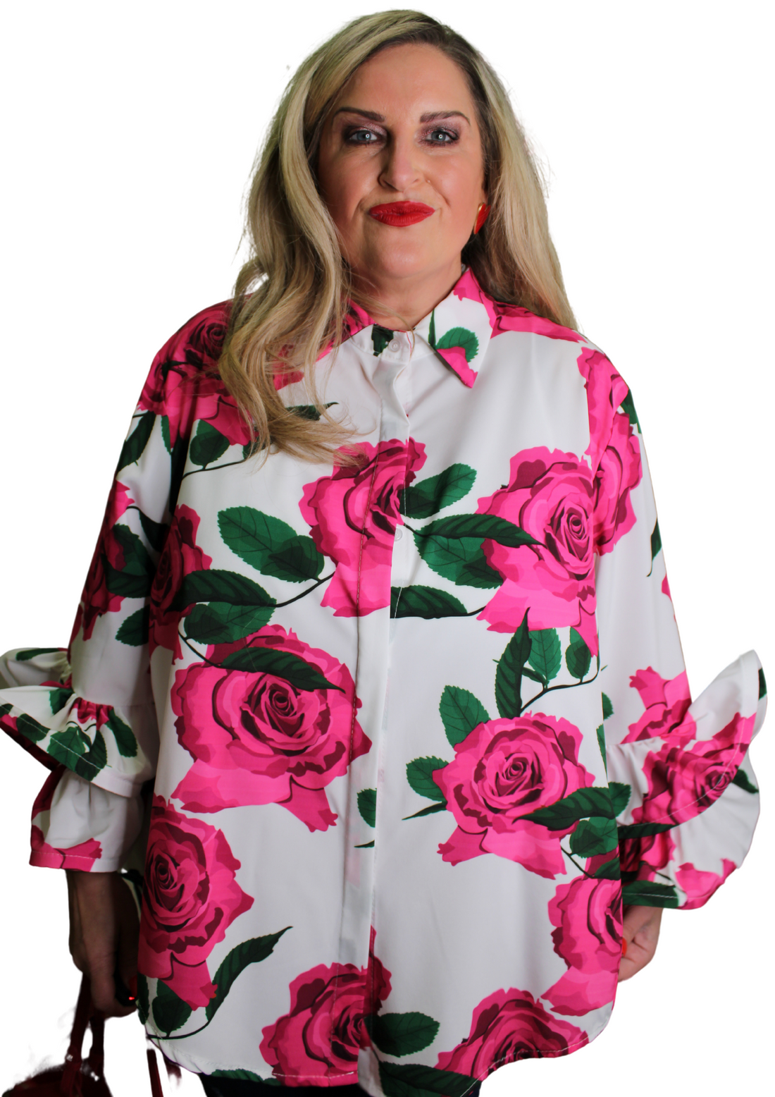 Rose Sleeve Shirt Rose Print