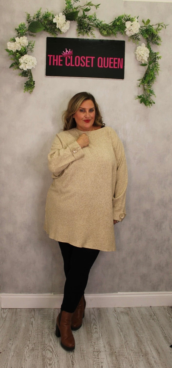 Turn Up Rib Jumper Dress