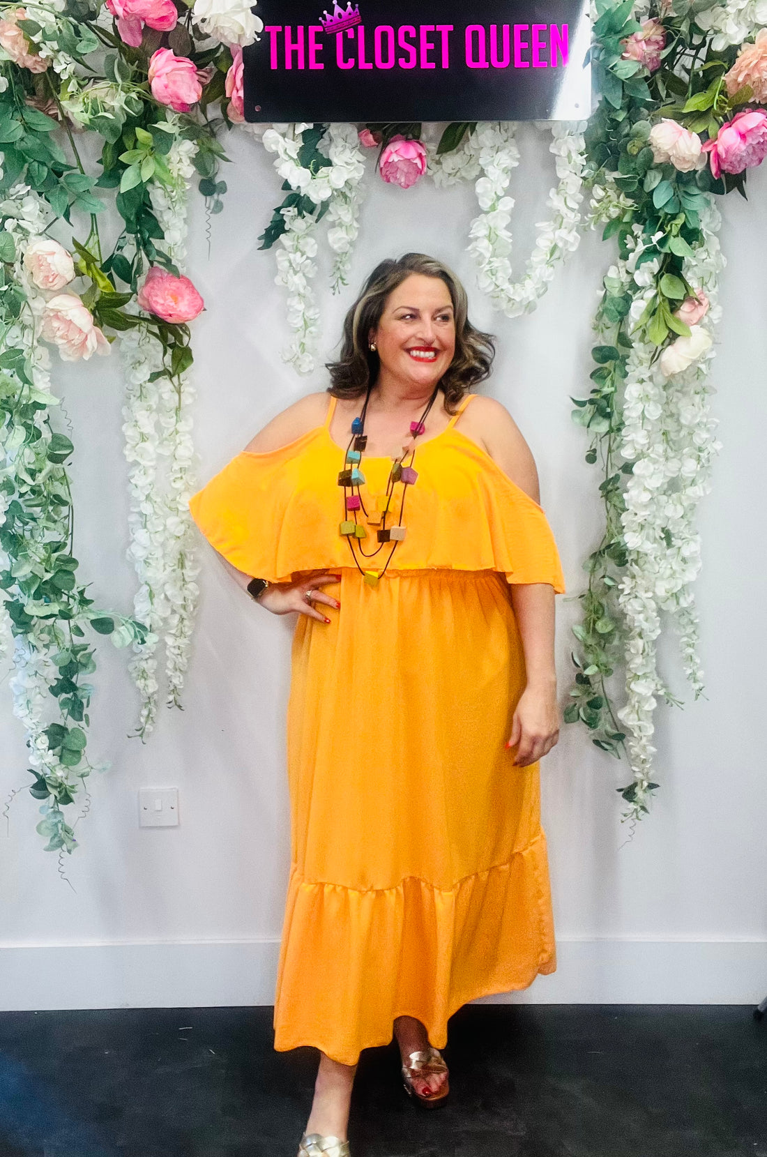 Multi Sleeve Frill Maxi Dress