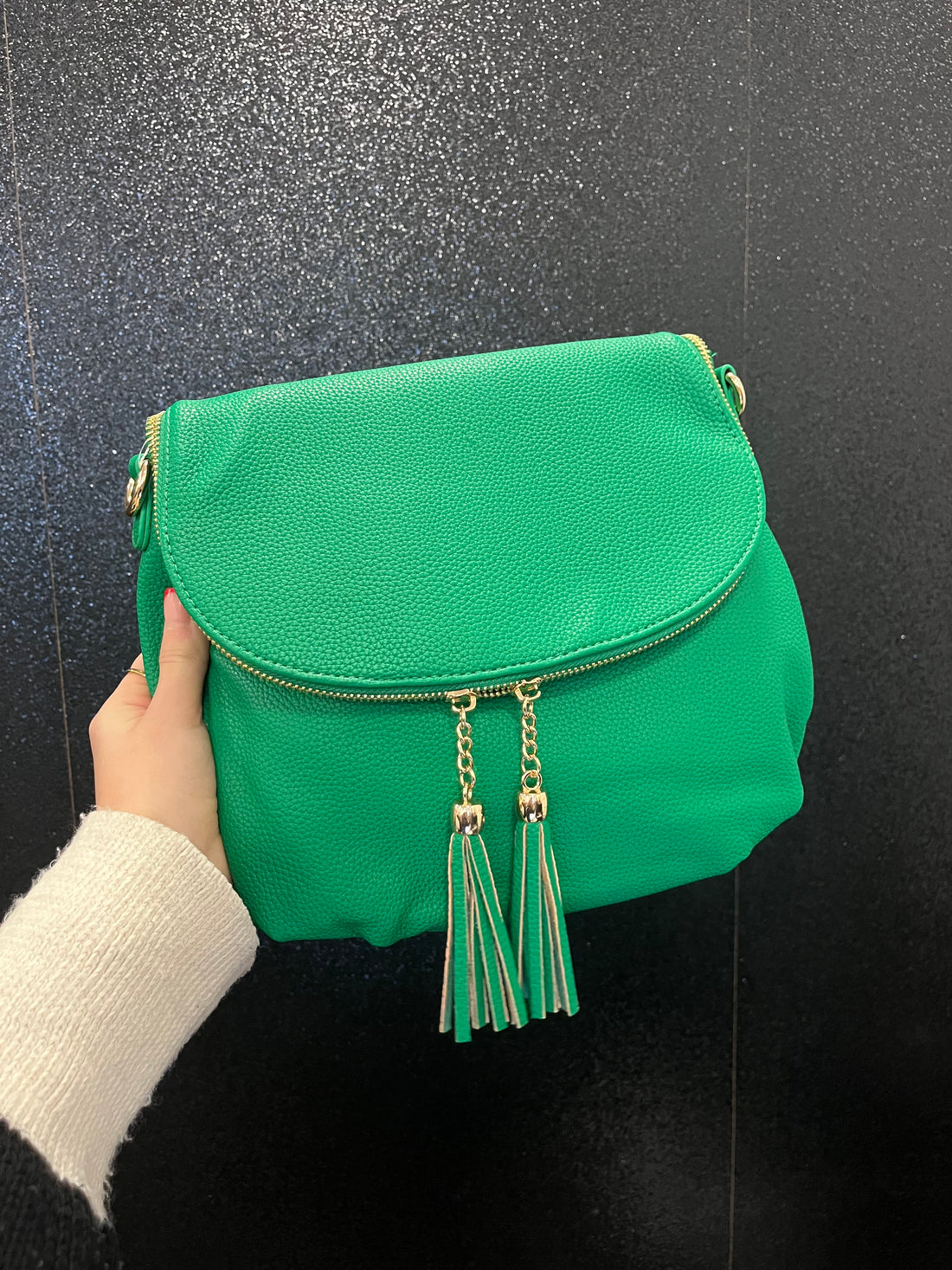 Tassel Zip Cross Body Bag