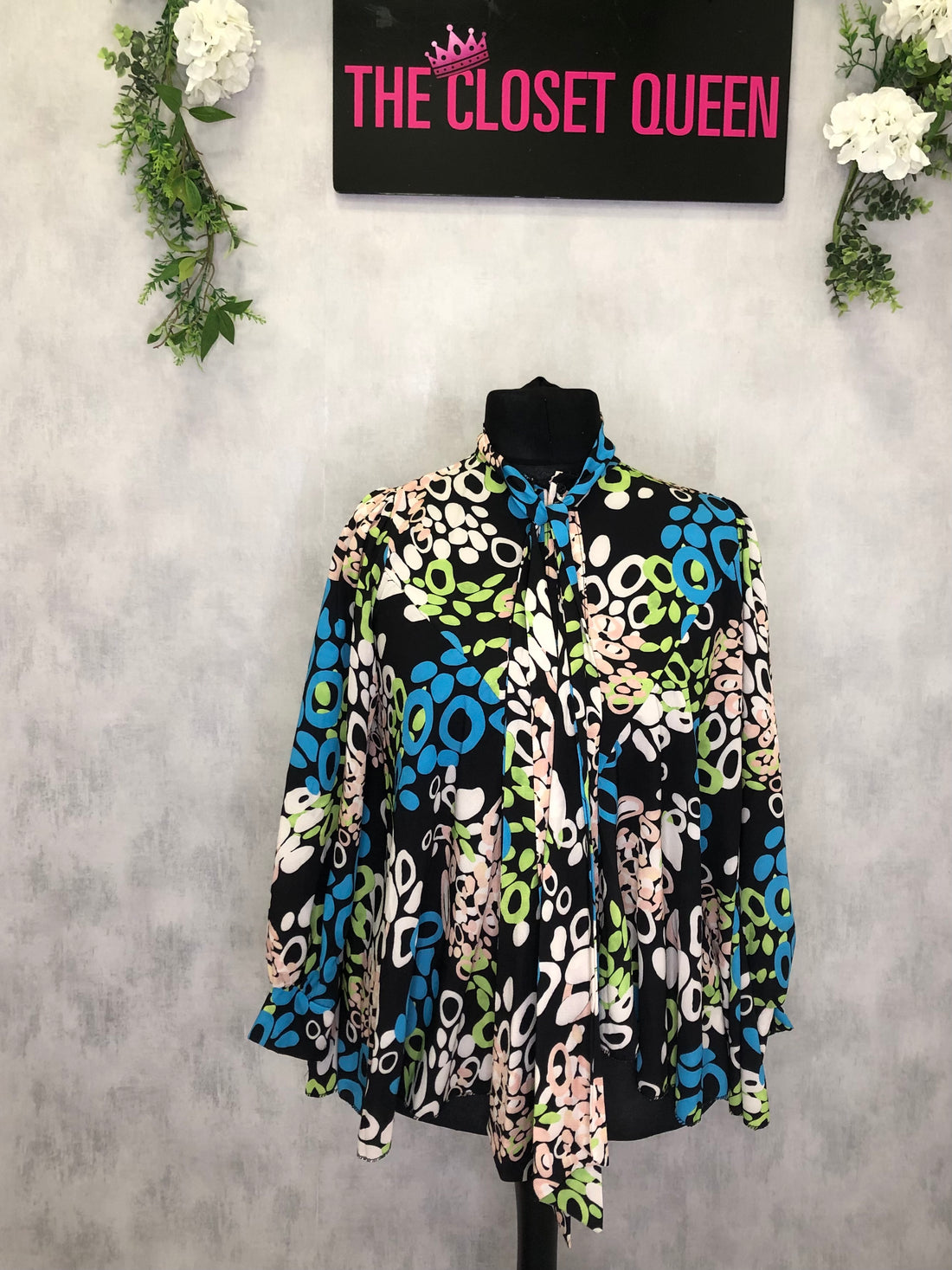 Flow Bow Blouse Midsize Ringo Print