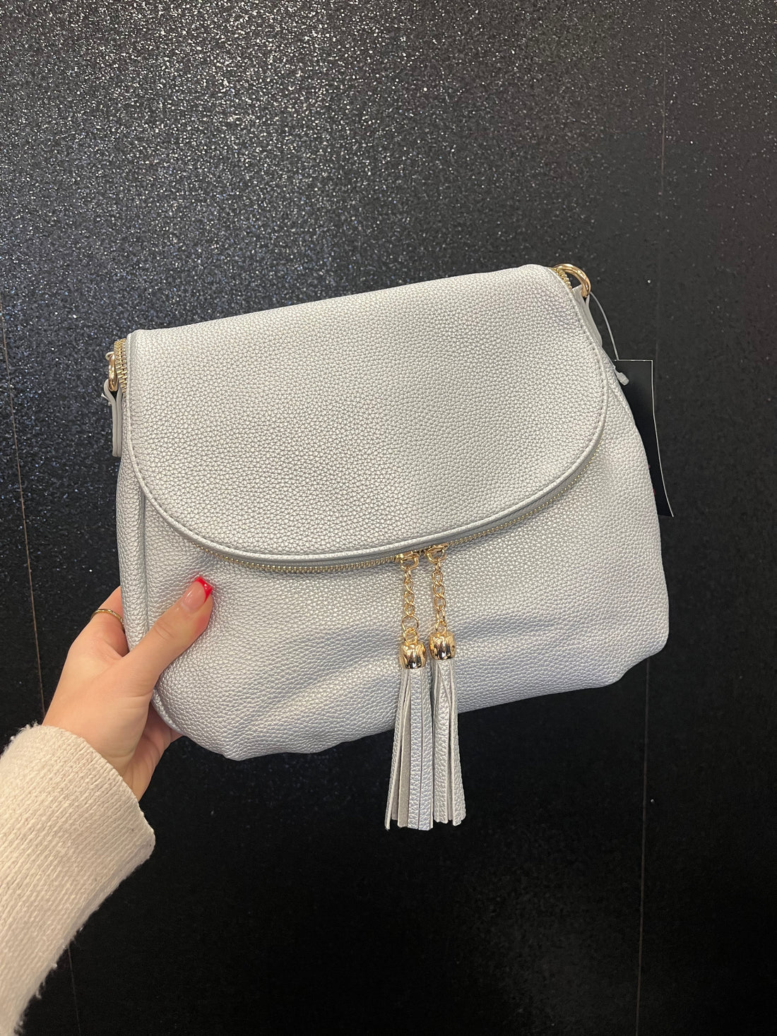 Tassel Zip Cross Body Bag