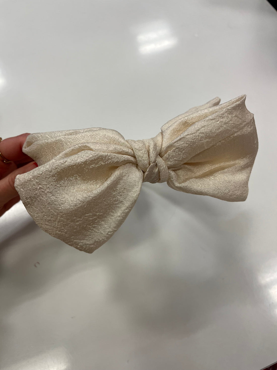 Satin Effect Crinkle Bow Headband