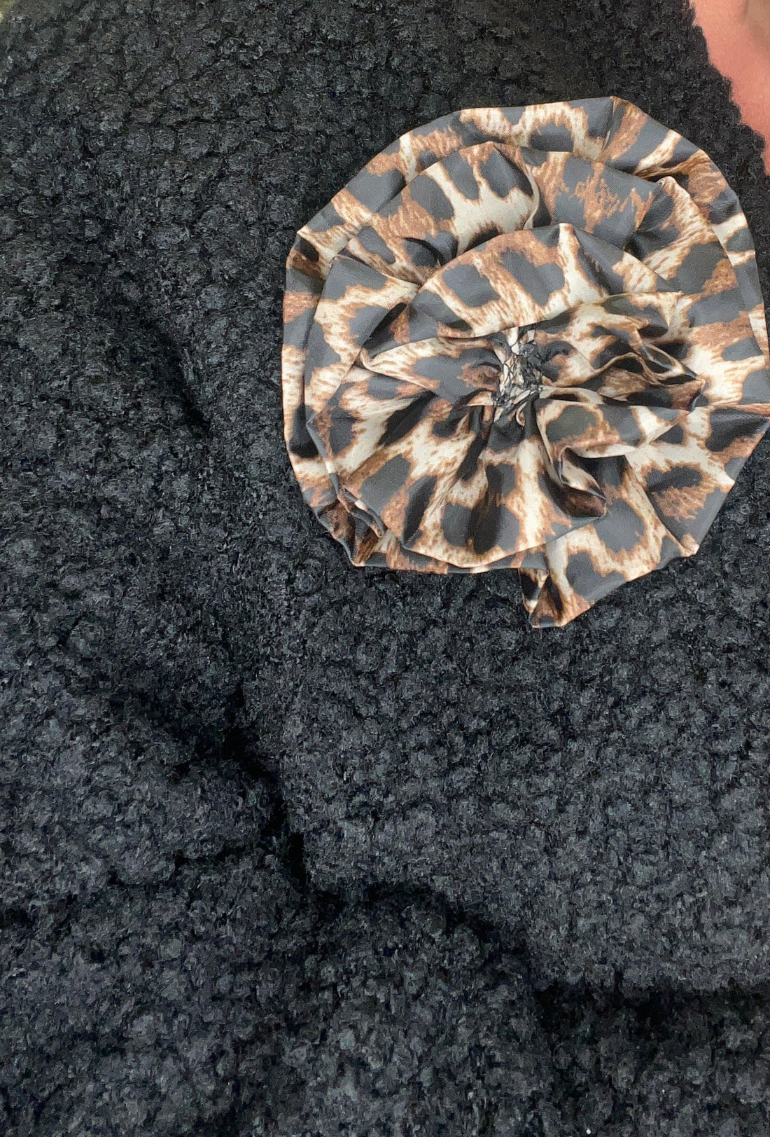 Boucle Leopard Rosette Coat