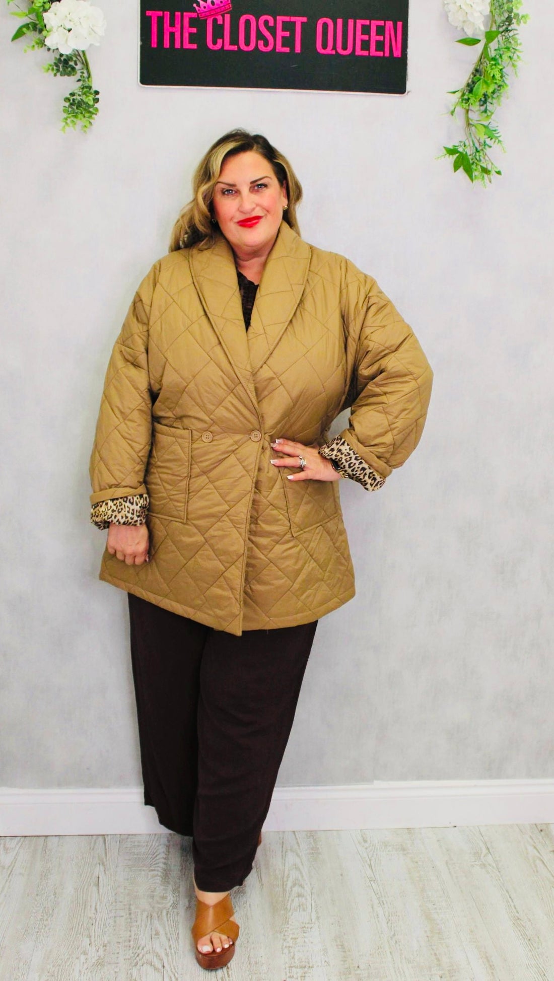 Leopard Lined Double Button Jacket