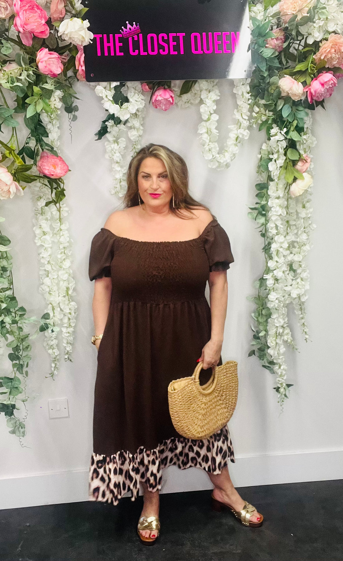 Camilo Dress Leopard Trim
