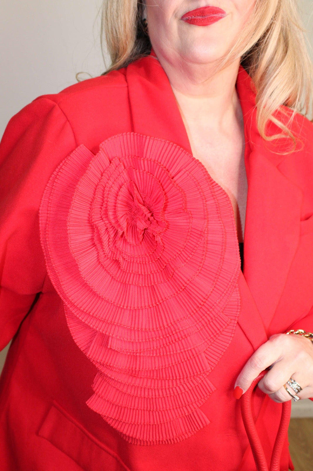 Red Rosette Felt Jacket