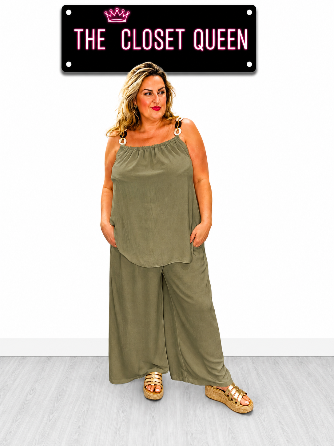 Circle & Square Strap Vest Top