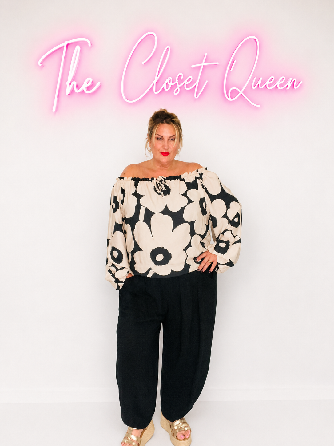 Bardot Top Flower Print