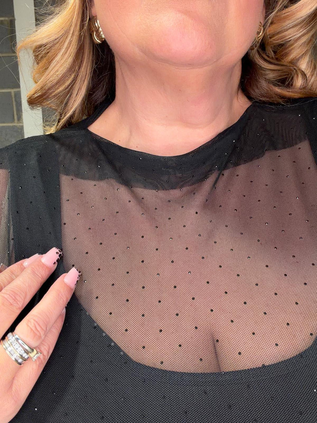 Bell Glitz Mesh Top