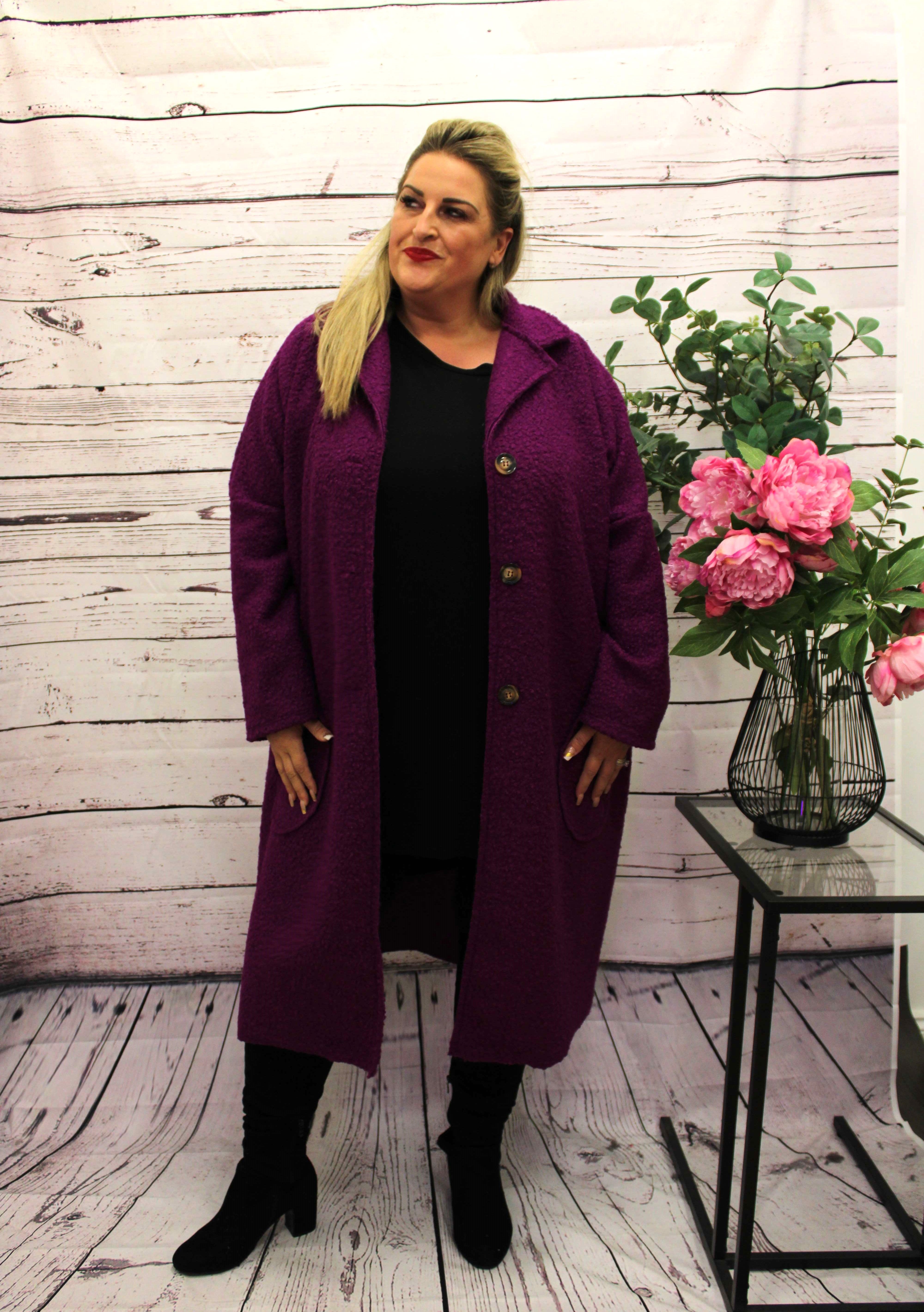 Purple on sale boucle coat