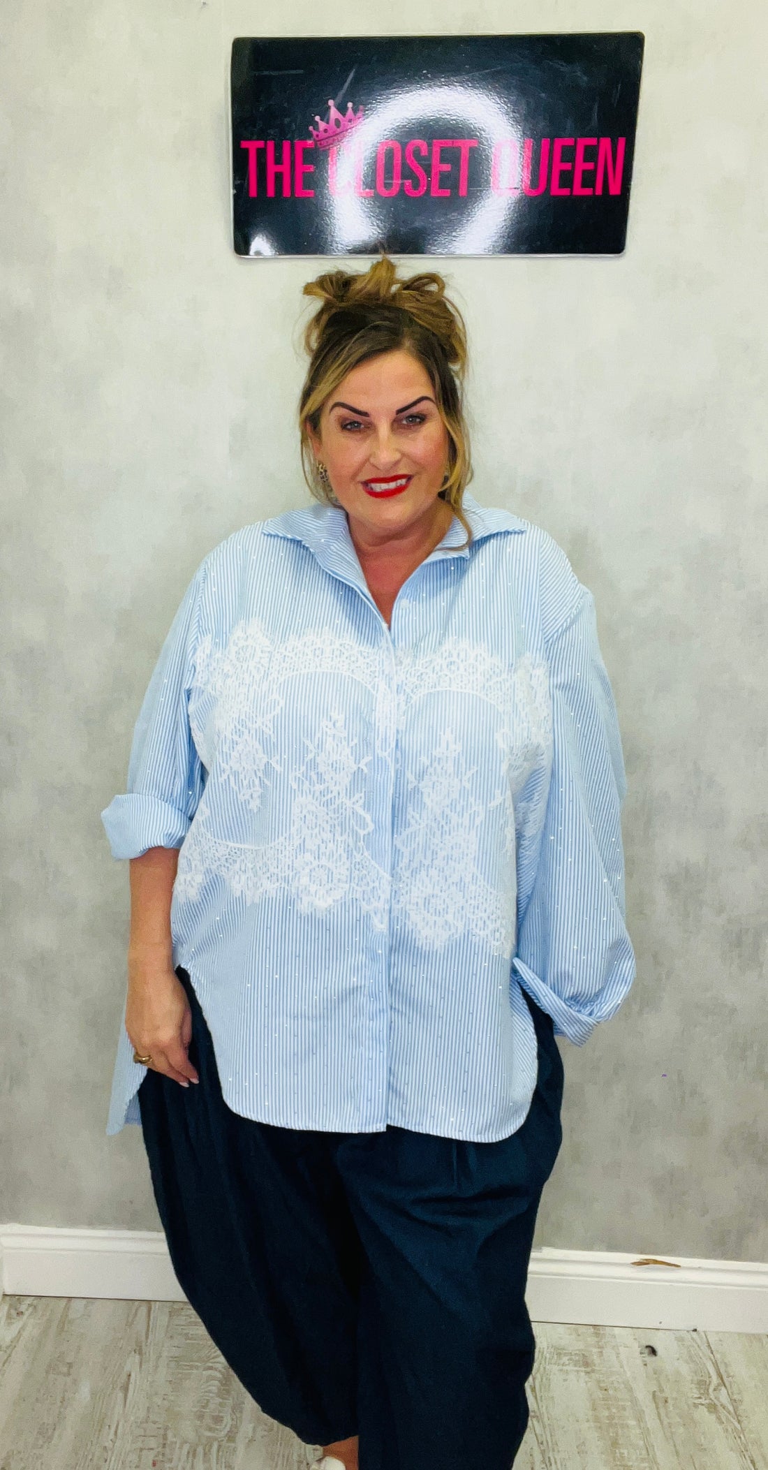 Glitz Lace Stripe Shirt