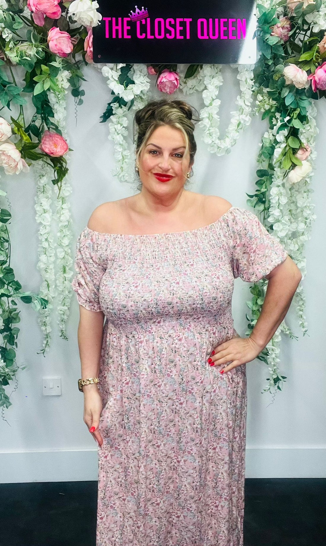 Ditsy Flower Sheer Panel Dress