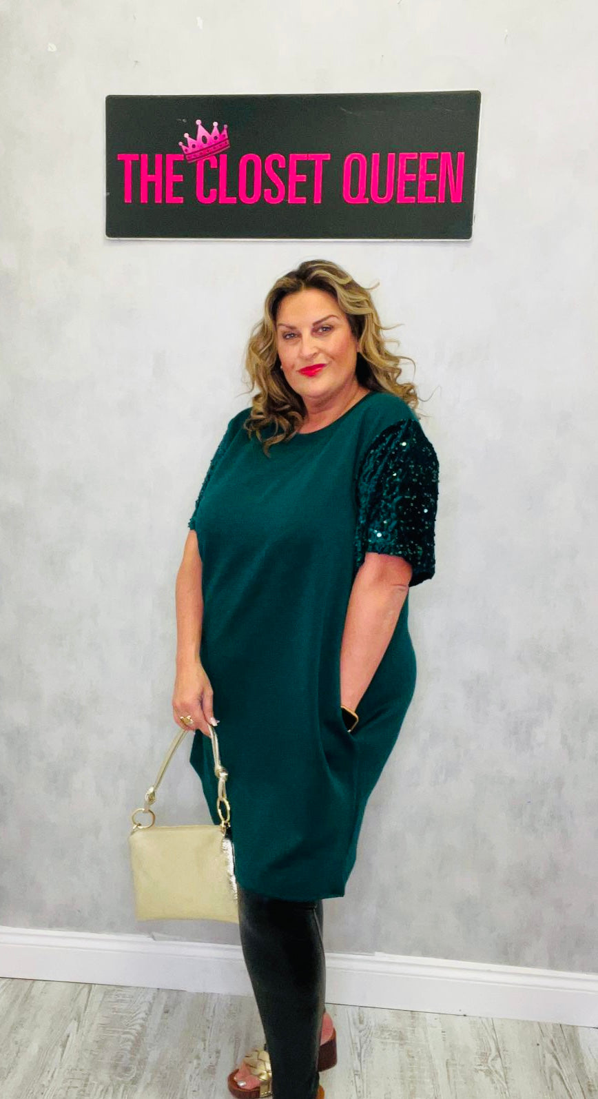 Bounce Sequin Sleeve Dress