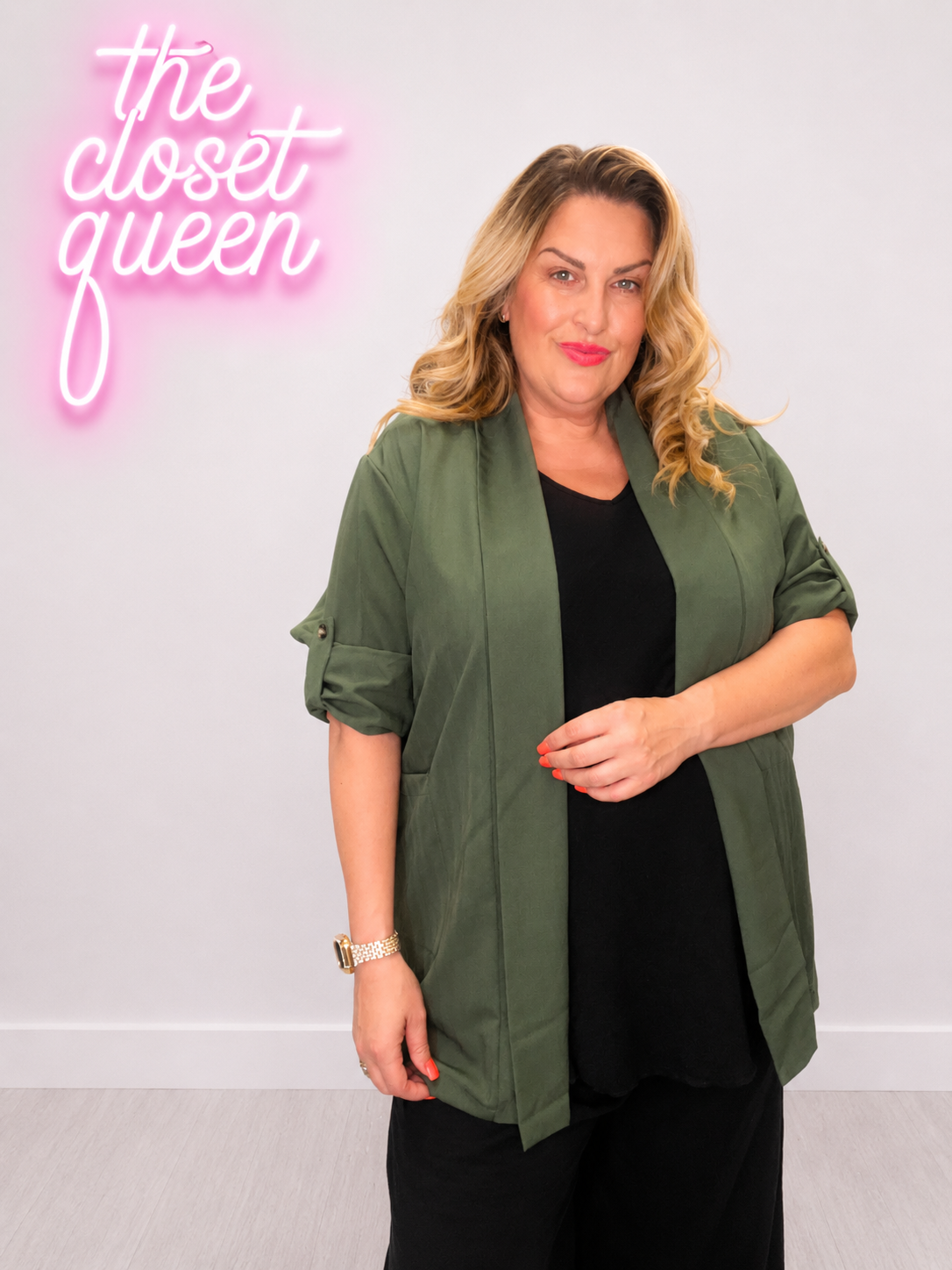 Fold Sleeve Blazer Jacket