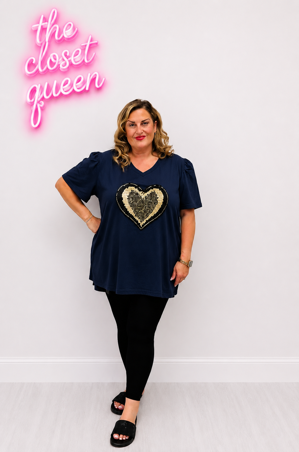 Mini Puff Sleeve T-Shirt Glitzy Heart