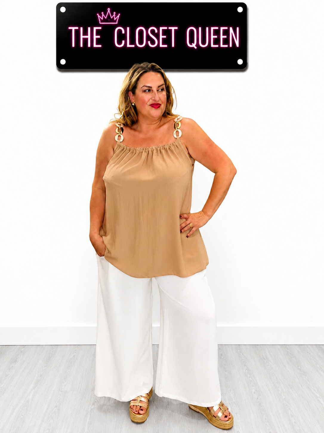 Circle & Square Strap Vest Top