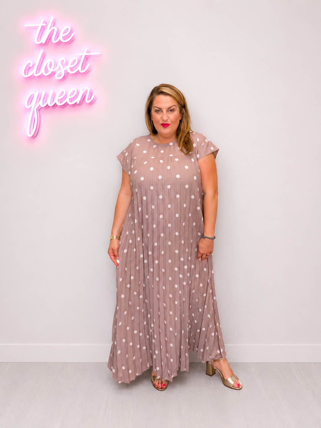 Full Pleat Dress Polka Dot